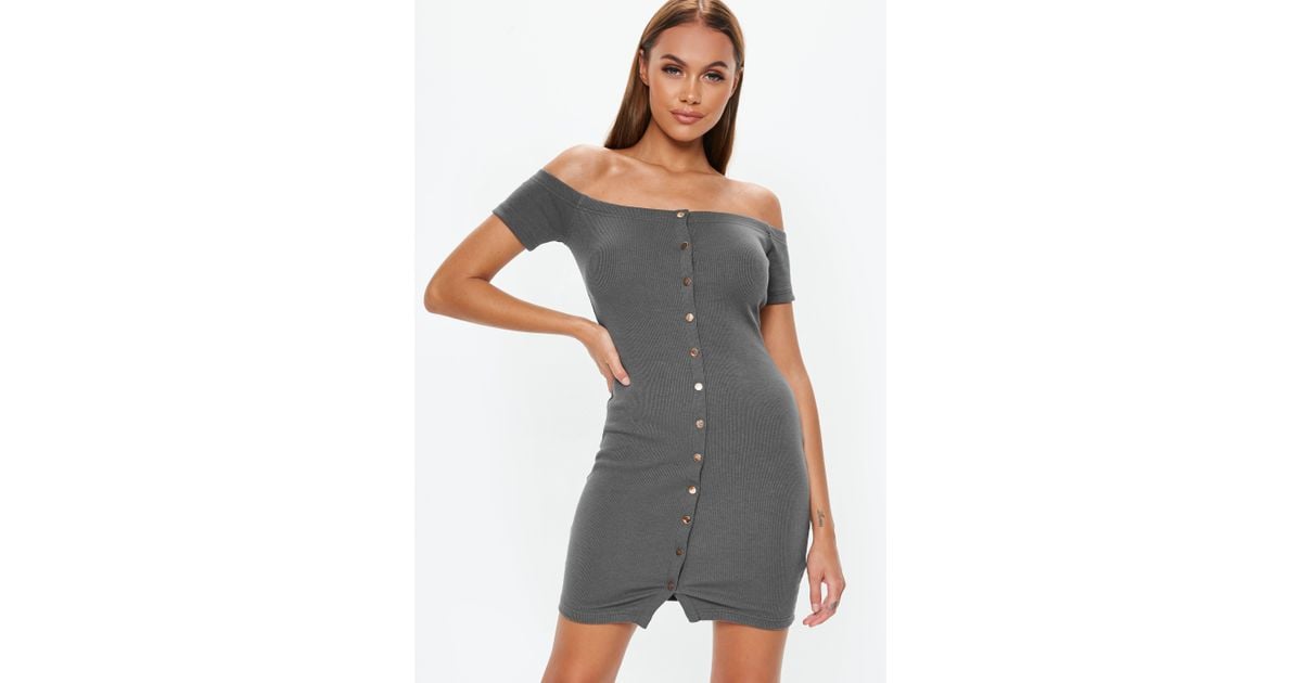 bardot ribbed dress