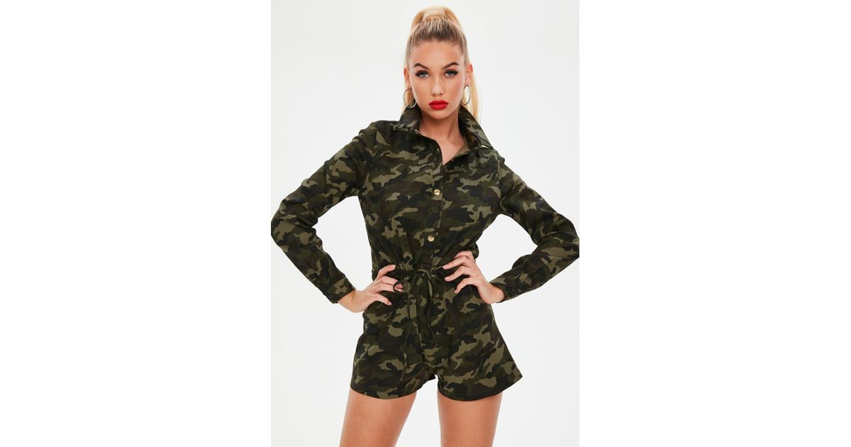 camo utility playsuit