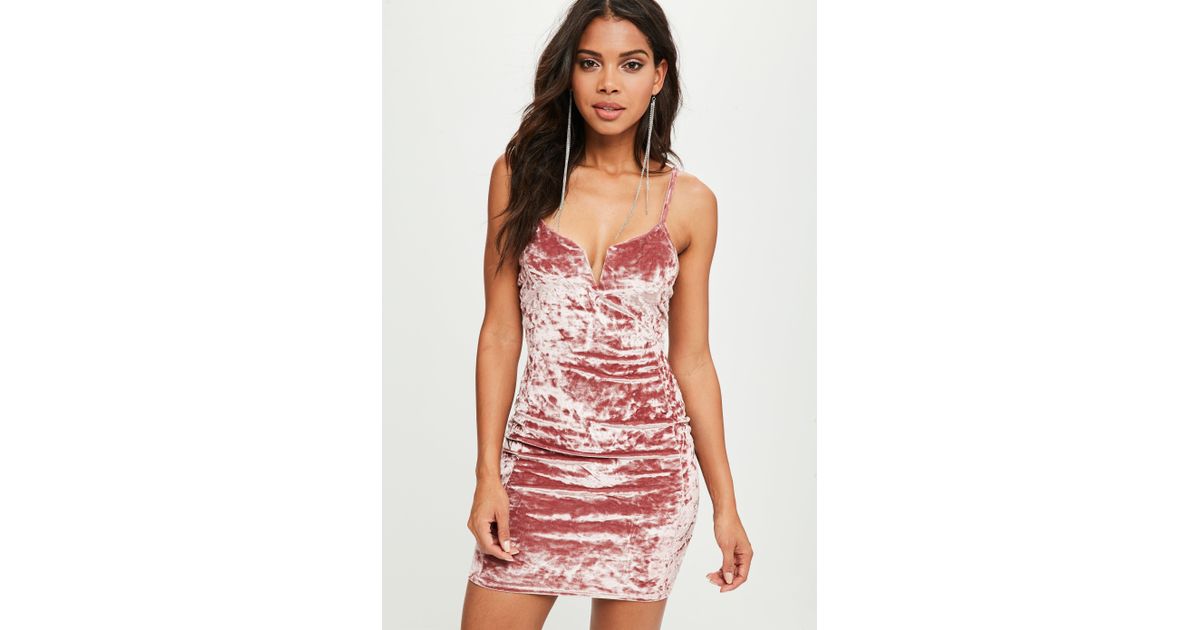 missguided pink velvet dress