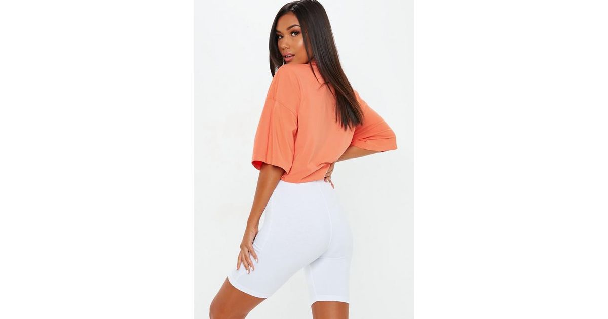 white cotton cycling shorts