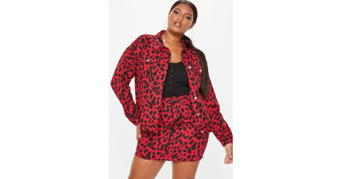 red leopard denim jacket