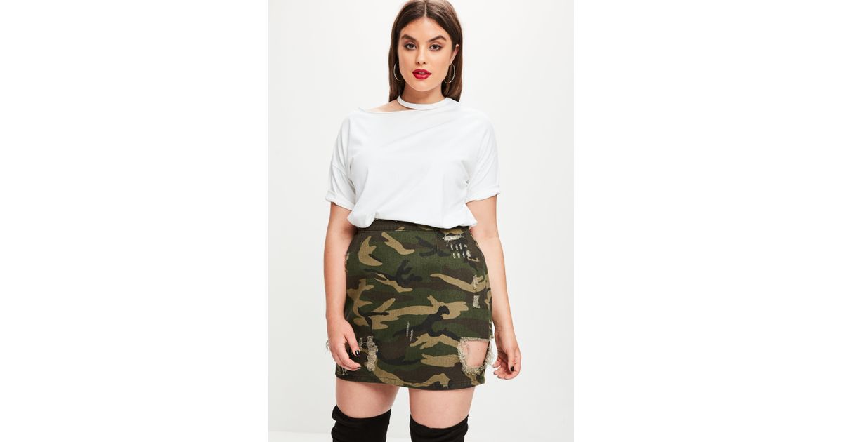 lyst missguided plus size khaki camo distressed skirt khaki plus size skirt