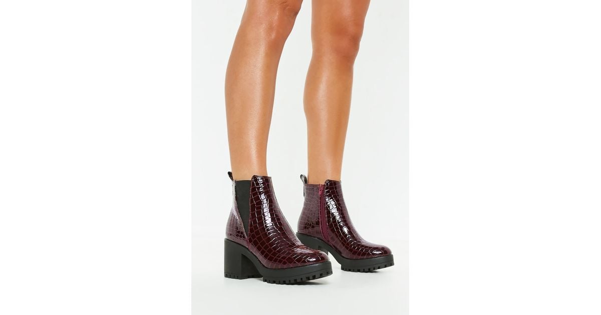 croc chunky boots