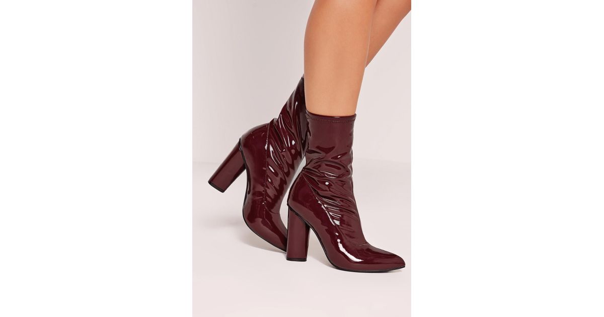 burgundy mid calf boots