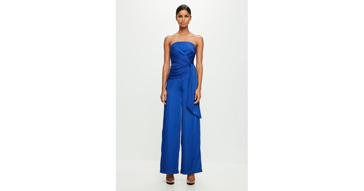 blue bandeau jumpsuit