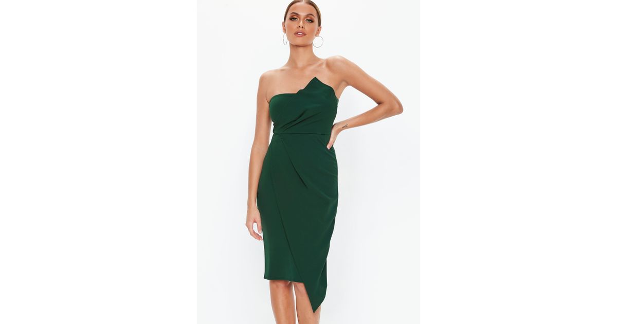 missguided bandeau origami midi dress
