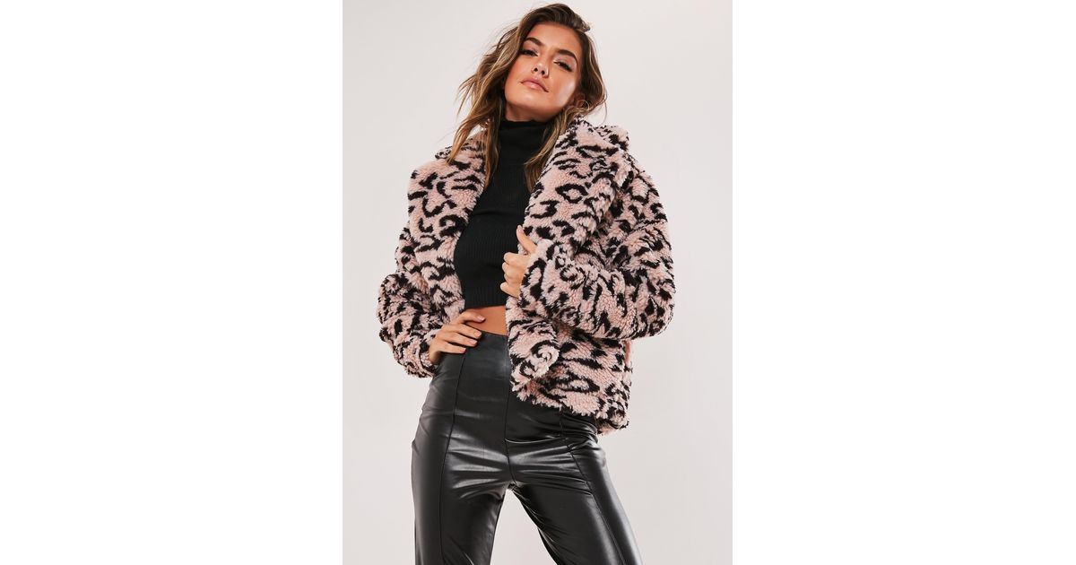 leopard print borg jacket