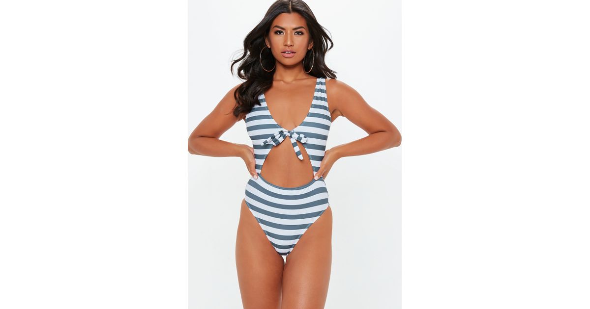 underboob stripe swimsuit