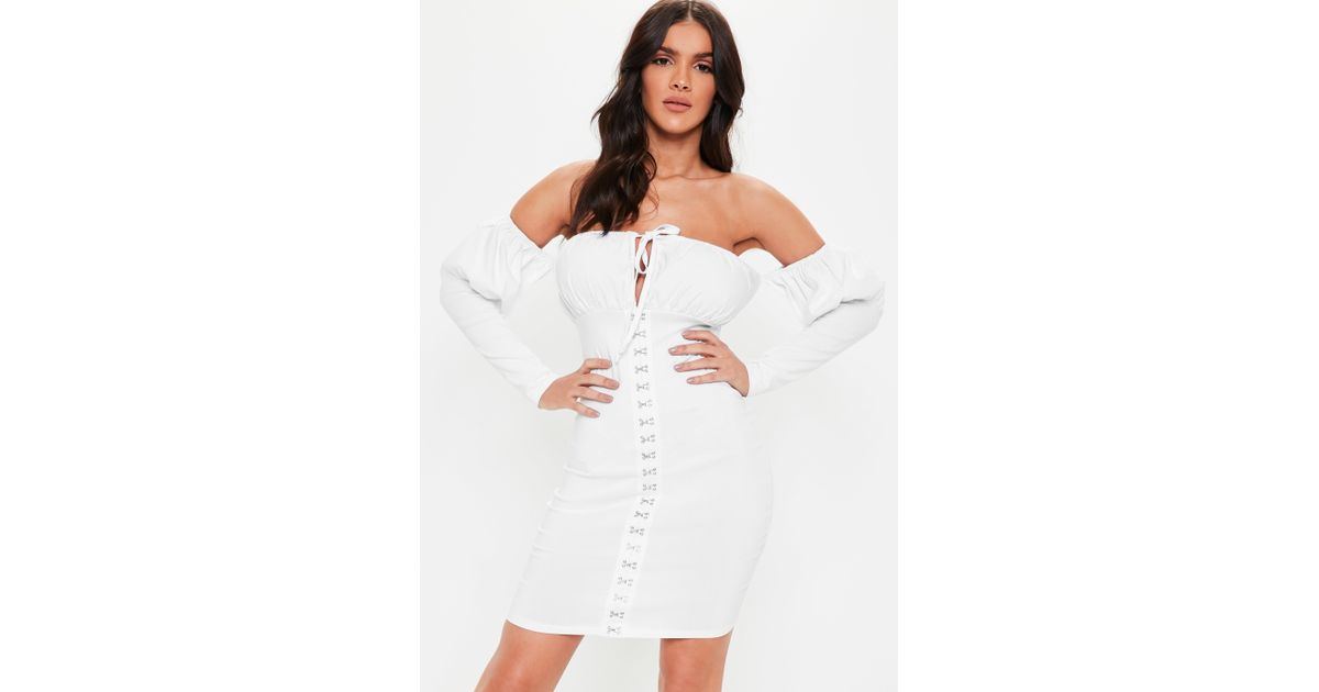 petite white bardot dress
