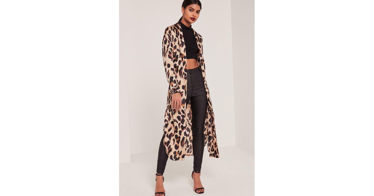 leopard print duster coat