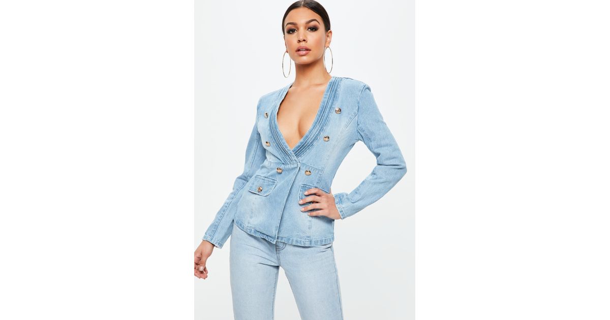 denim military blazer