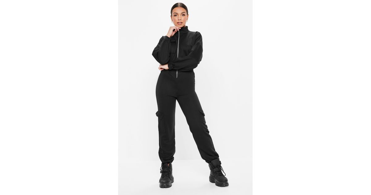 black sweat jumpsuit