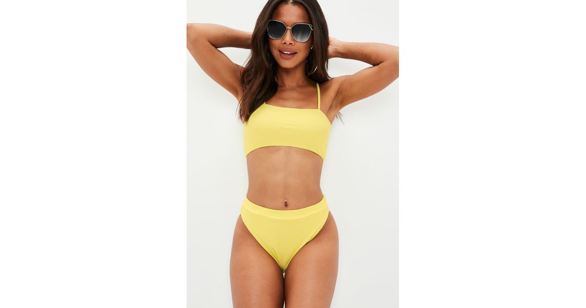 yellow high waisted bikini set