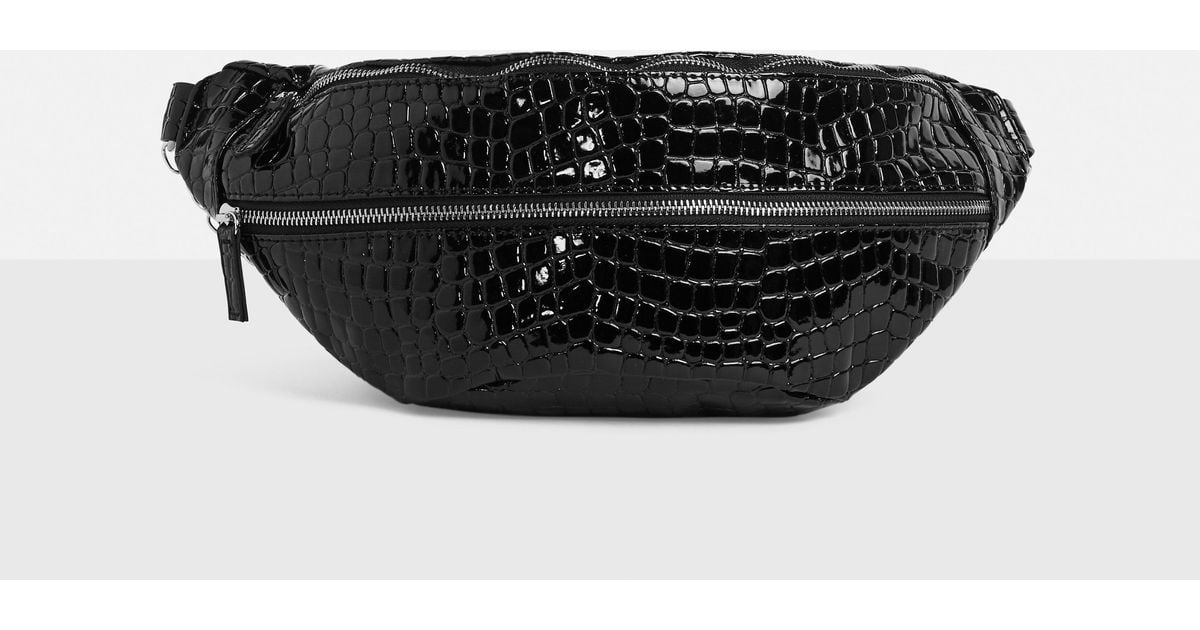 black croc bum bag