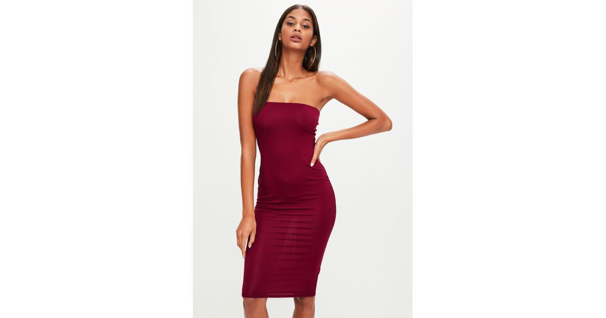 burgundy bandeau dress