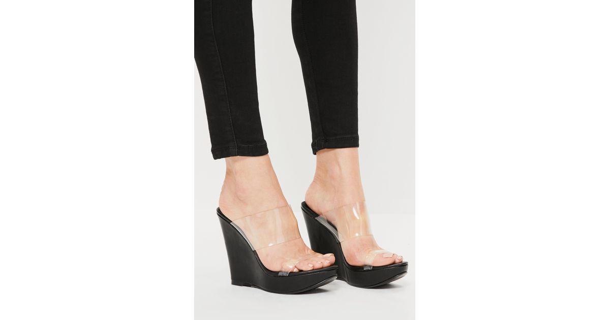 black clear wedges