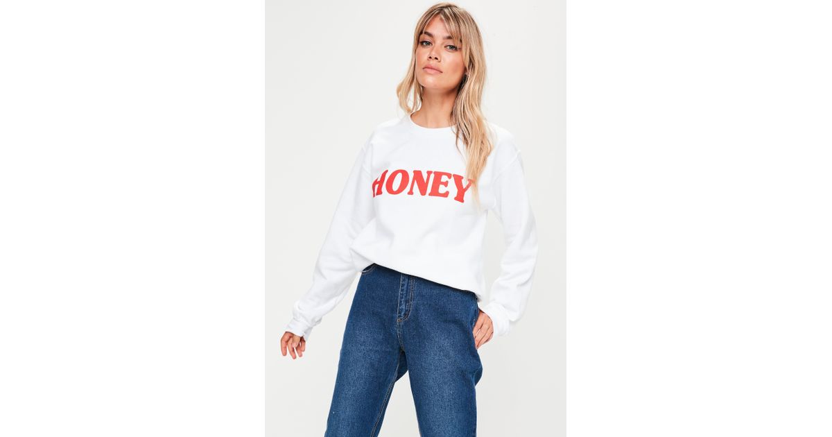 white slogan sweatshirt