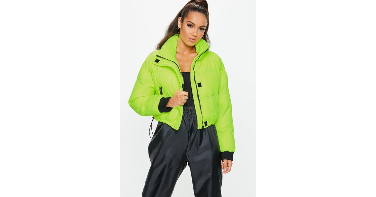 neon green parka