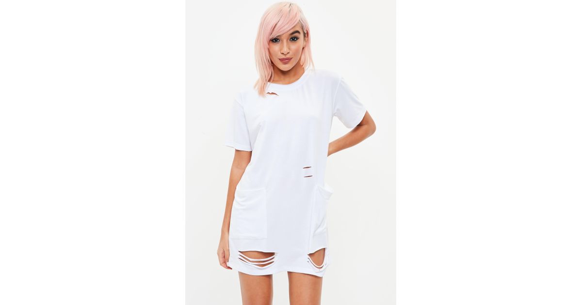white distressed dress