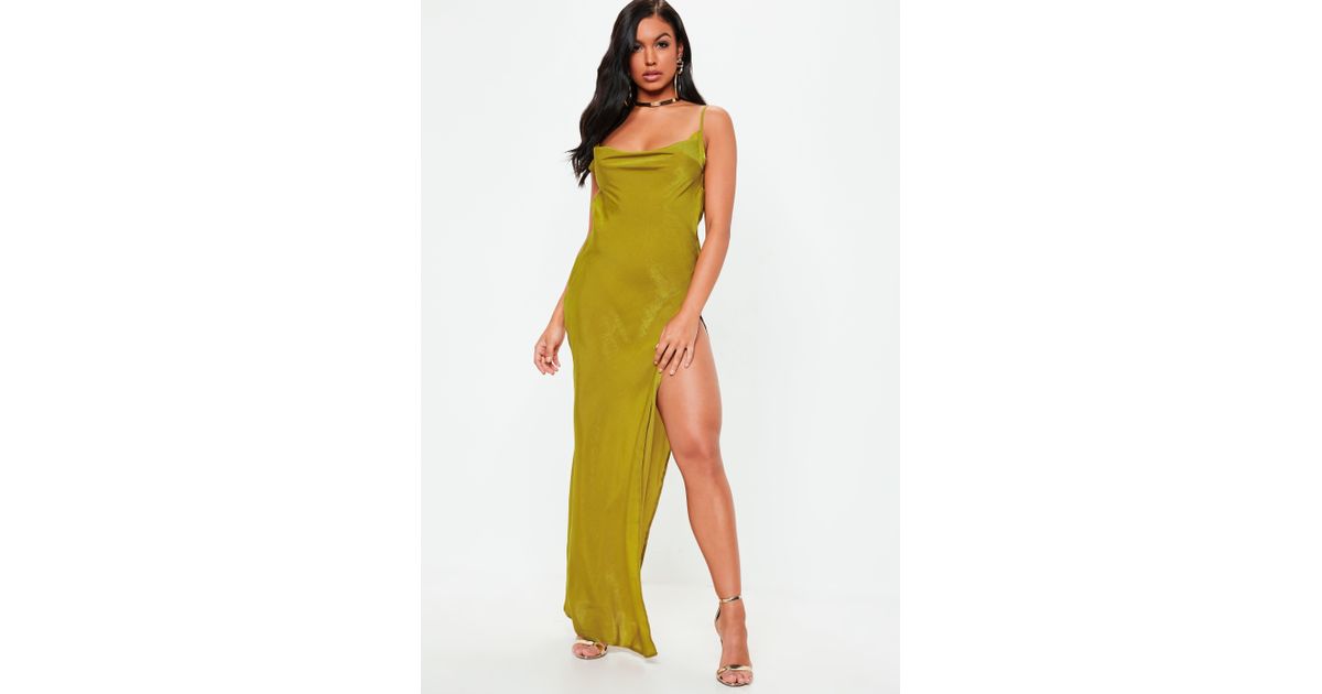 missguided green maxi dress