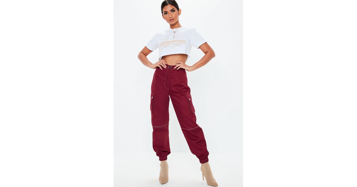 burgundy cargo pants