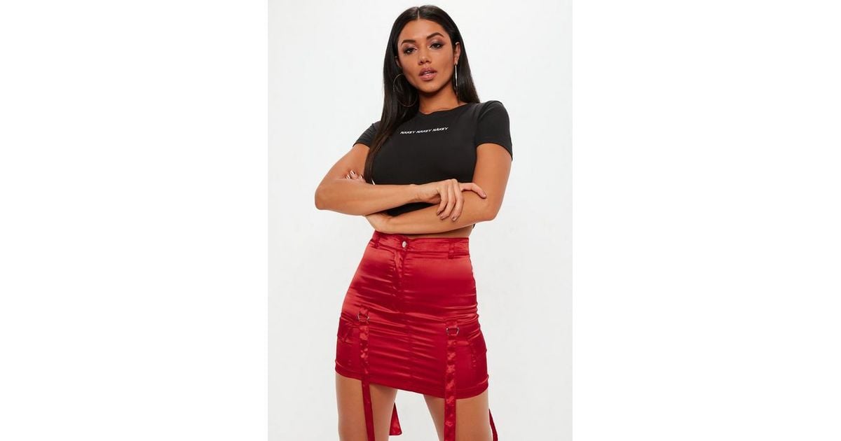 cargo red skirt