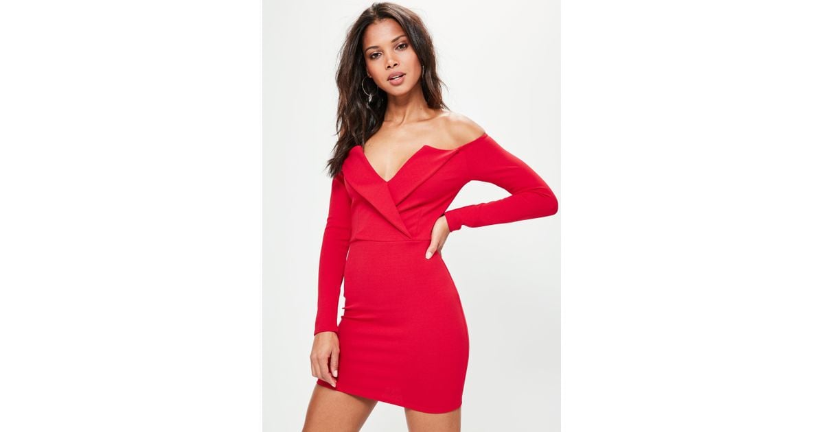 bardot foldover wrap dress