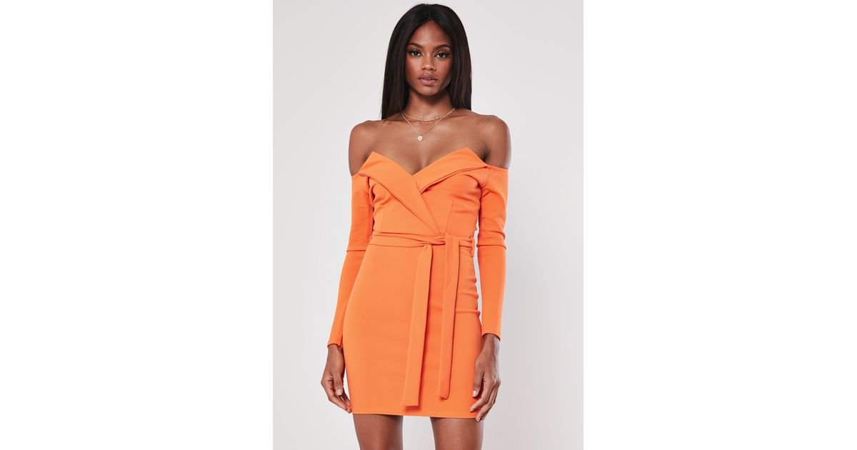 orange belted dress