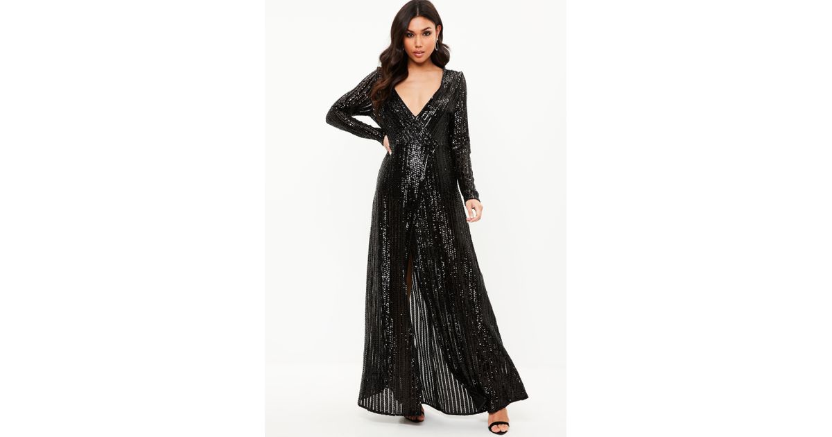 missguided black sequin dress
