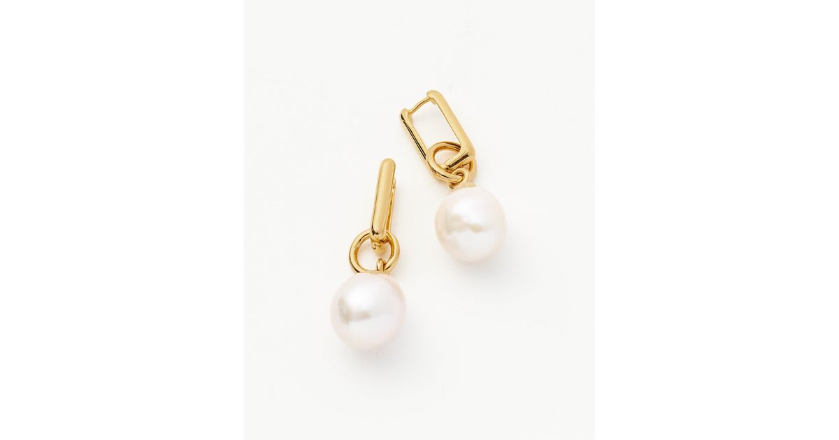 Missoma Baroque Pearl Ovate Earrings - Lyst