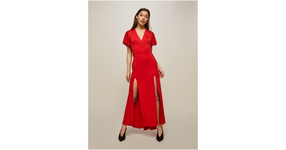 petite red maxi dress