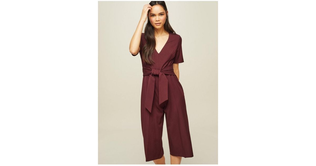 miss selfridge burgundy jumpsuit