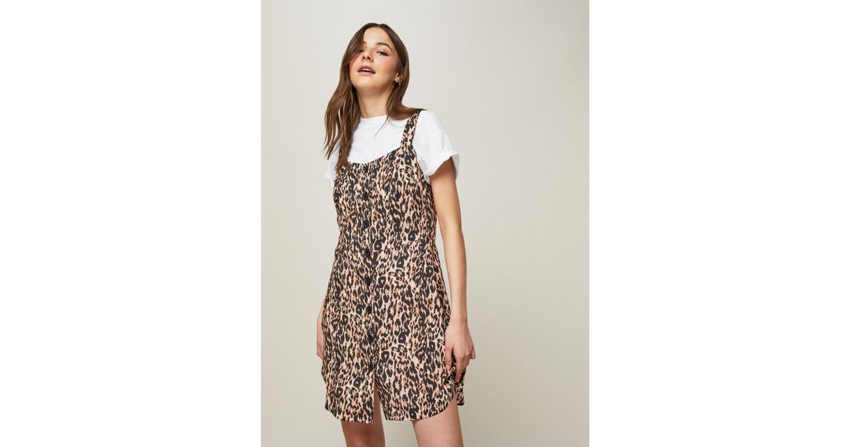 leopard print pinny dress