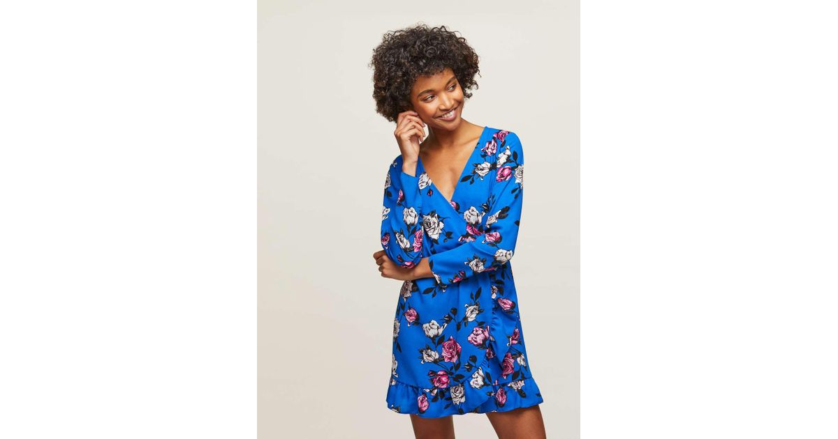 miss selfridge floral wrap dress