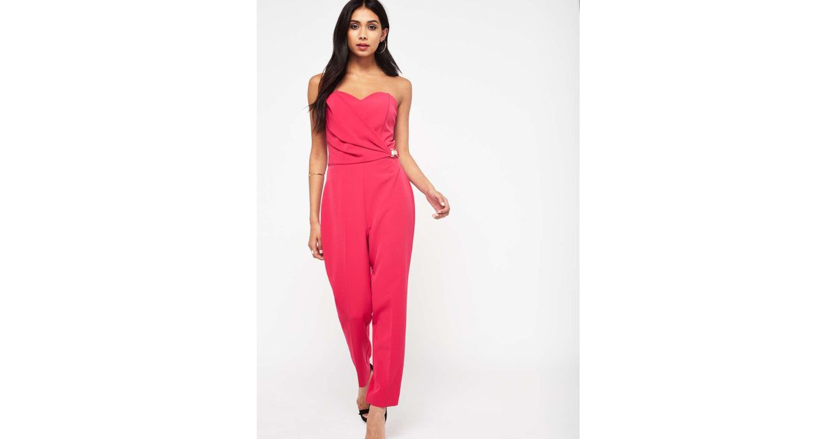 miss selfridge pink jumpsuit