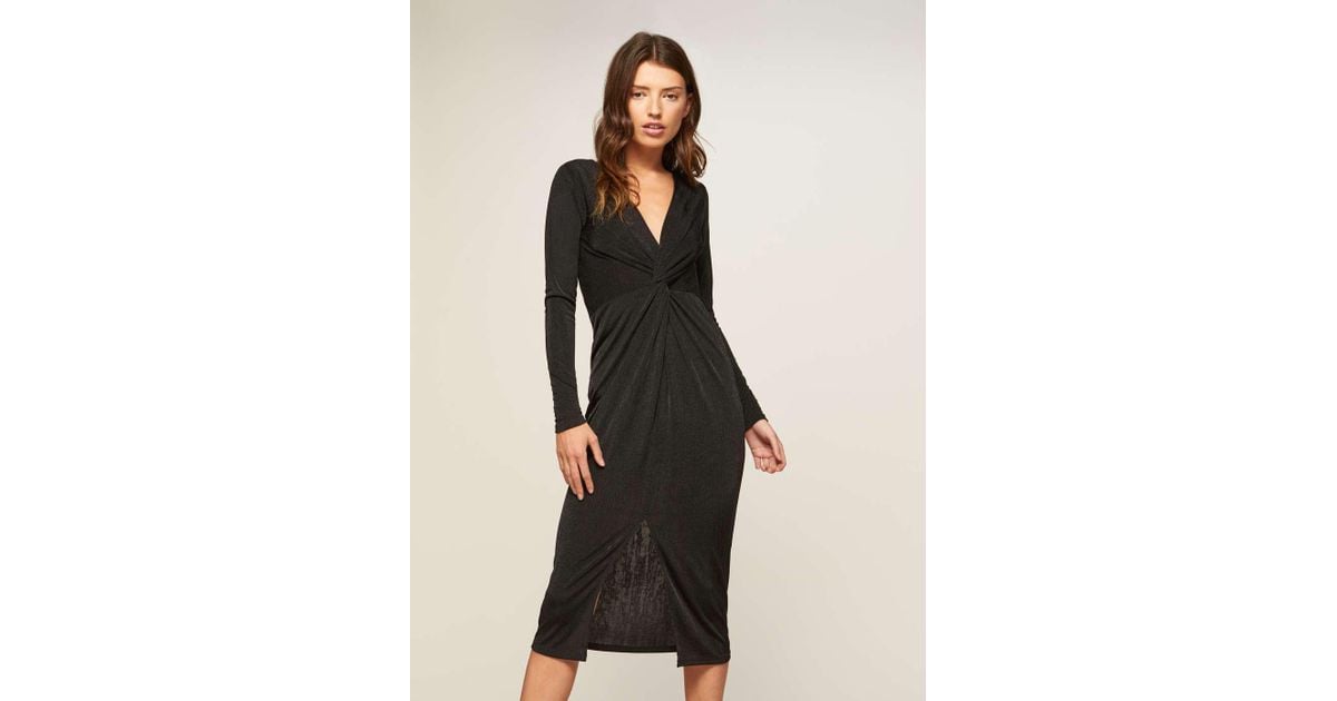 long sleeve twist front dress