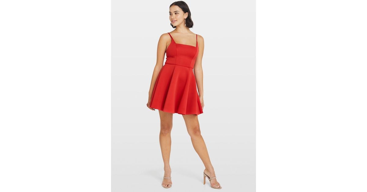 red skater prom dress