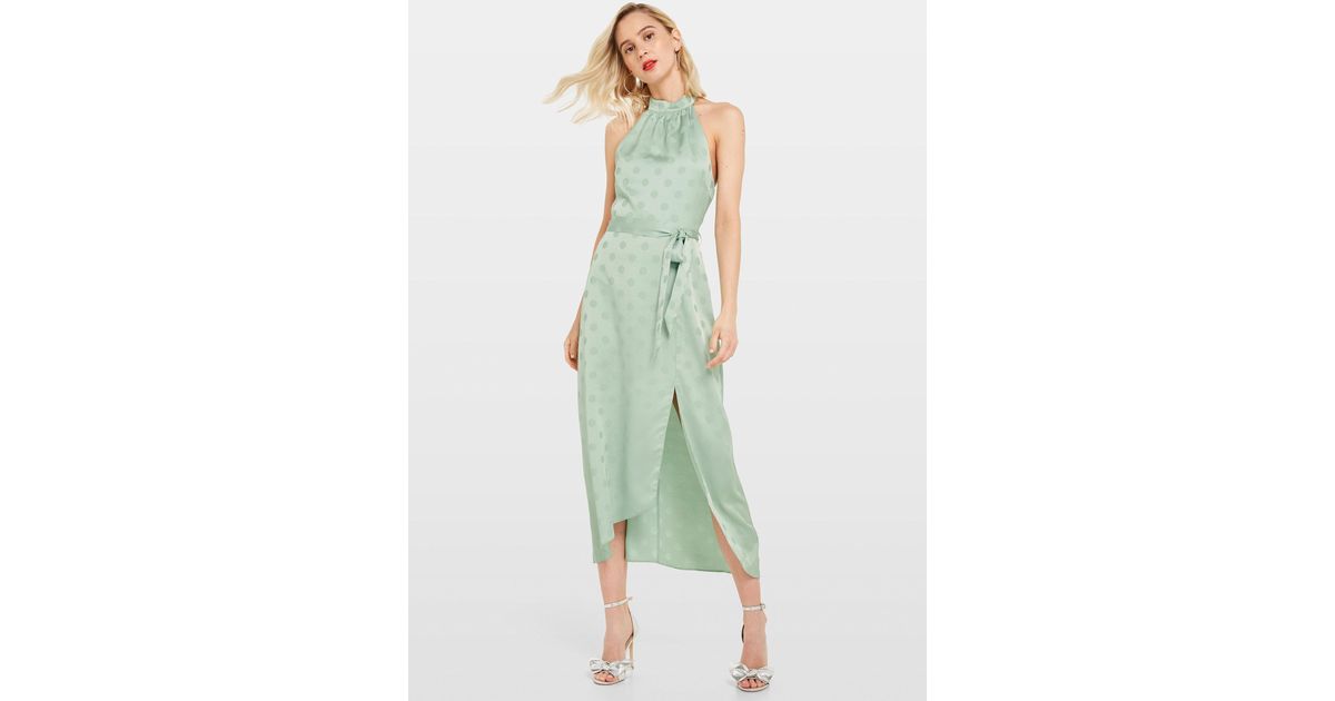 spot high neck midi dress