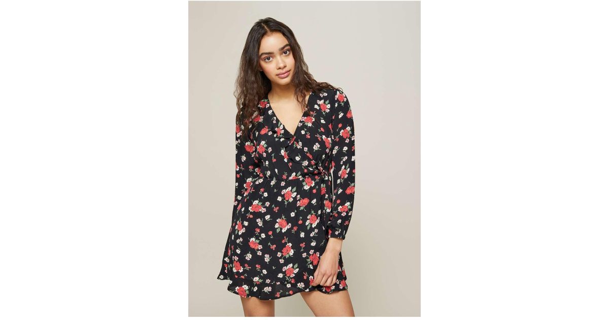 miss selfridge black floral dress