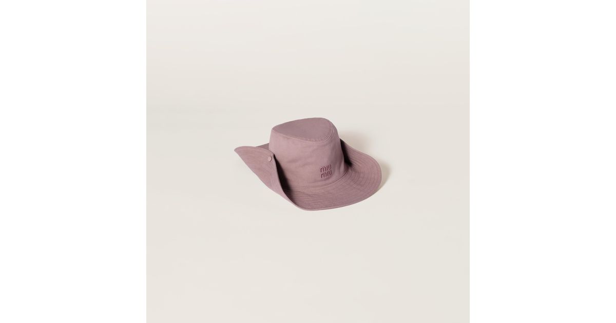 Miu Miu Gabardine Cowboy Hat in Purple | Lyst