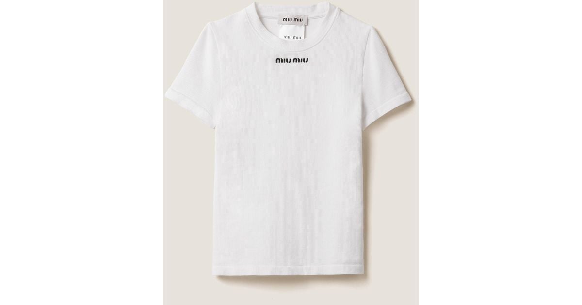 miu-miu-White-Seamless-T-Shirt
