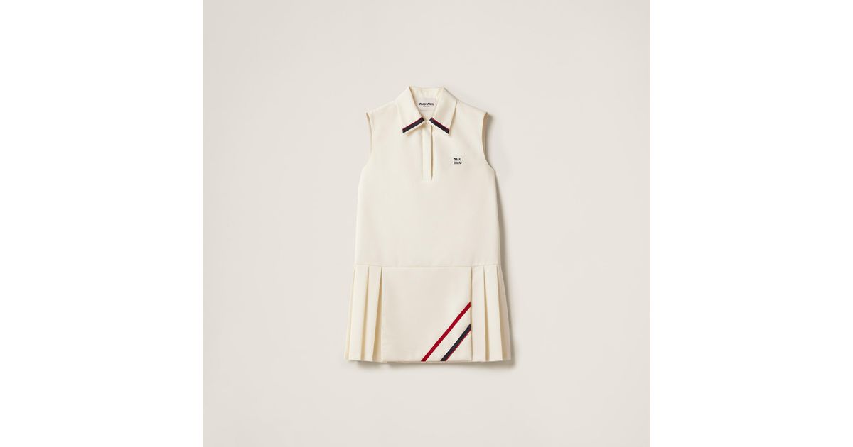 関税込 MiuMiu Mohair fabric mini-dress Miu Miu Mohair Fabric Mini-Dress in Natural | Lyst