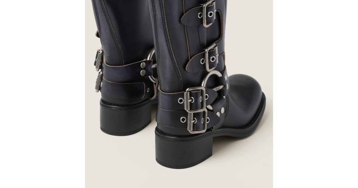 miumiu leather boots 29.0cm
