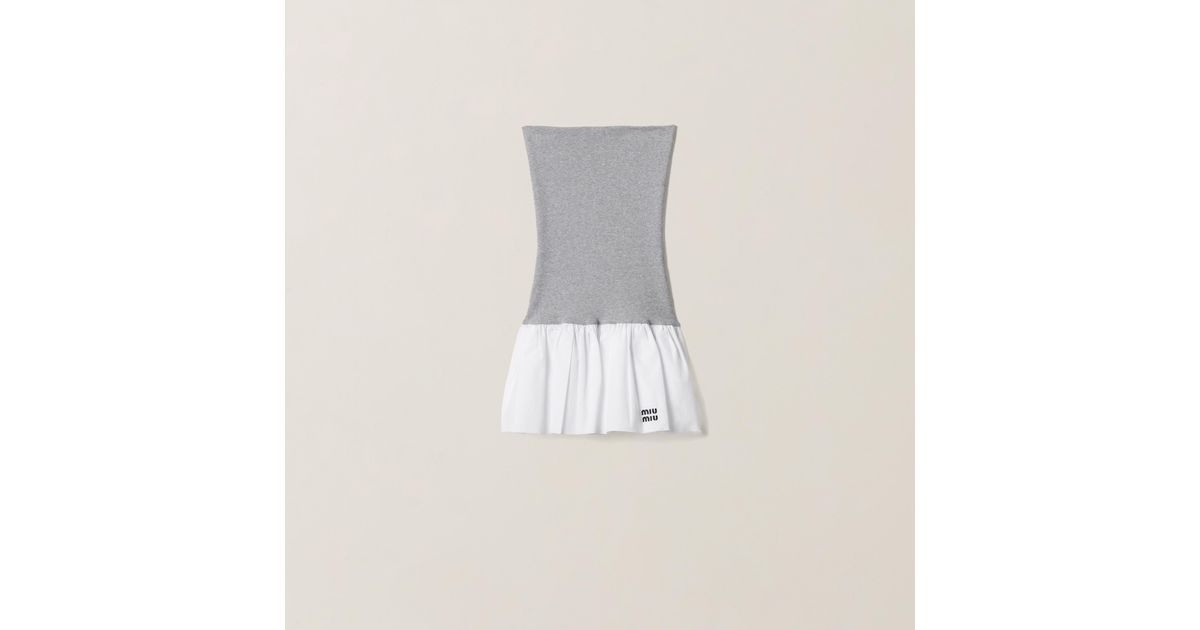 MiuMiu＊Poplin and jersey printed フラワースカート＊送料込 Floral poplin and jersey midi skirt in multicoloured - Miu