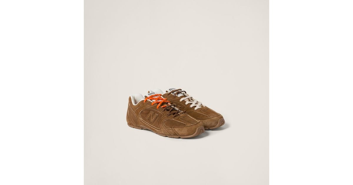 Miu Miu New Balance X Miu Miu 530 Sl Suede Sneakers in Brown Miu Miu New Balance X Miu Miu 530 Sl Suede Sneakers in Brown