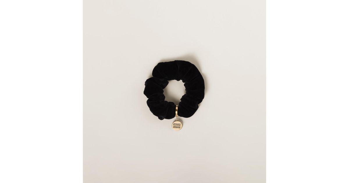 Miu Miu Plush Black Velvet Bow Scrunchie - NWT Bow Scrunchie - Black Velvet – Little Stocking Company main image 3