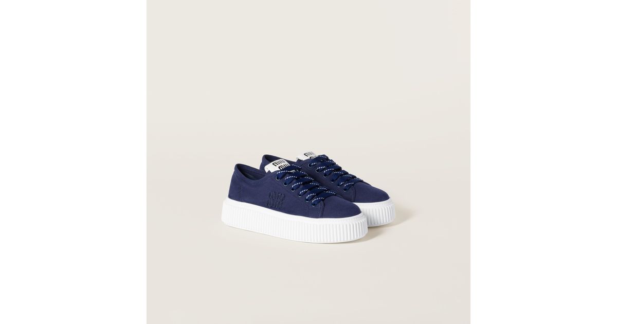 MiuMiu＊Denim sneakers with logo デニムスニーカー＊送料込 三越伊勢丹 | MIU MIU/ミュウミュウ通販 | MIU MIU ロゴ付