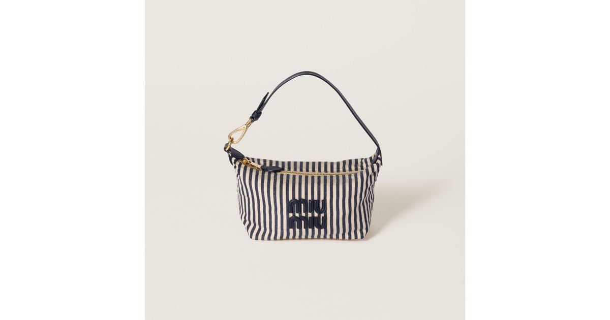 Miu Miu Jacquard Fabric Pouch With Logo | Lyst