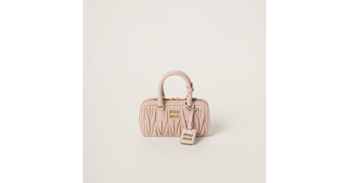 【日本入手困難】Arcadie matelasse nappa leather mini-bag Black Arcadie Matelassé Nappa Leather Mini-bag | Miu Miu