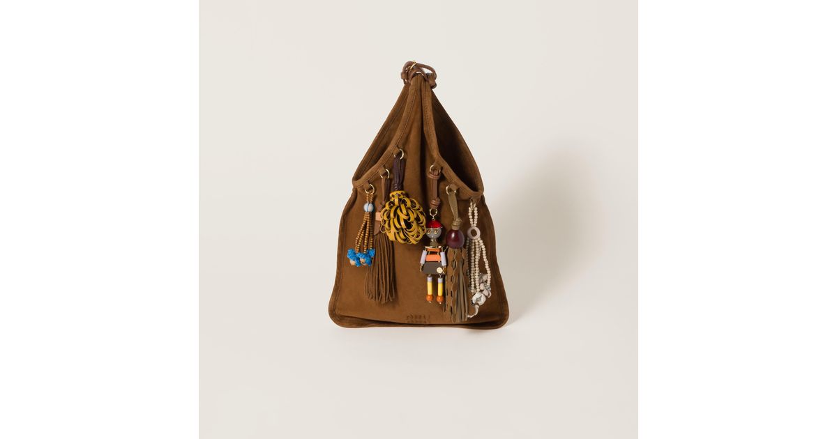 MIU MIU スエードトリック　　ブラウン Miu Miu Suede Bag With Trick in Brown | Lyst